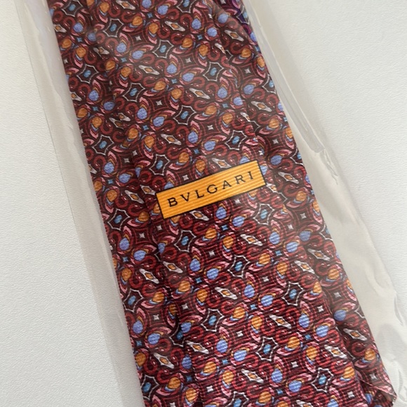 BVLGARI red silk tie - Picture 5 of 8